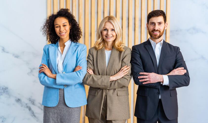 a group of people standing together